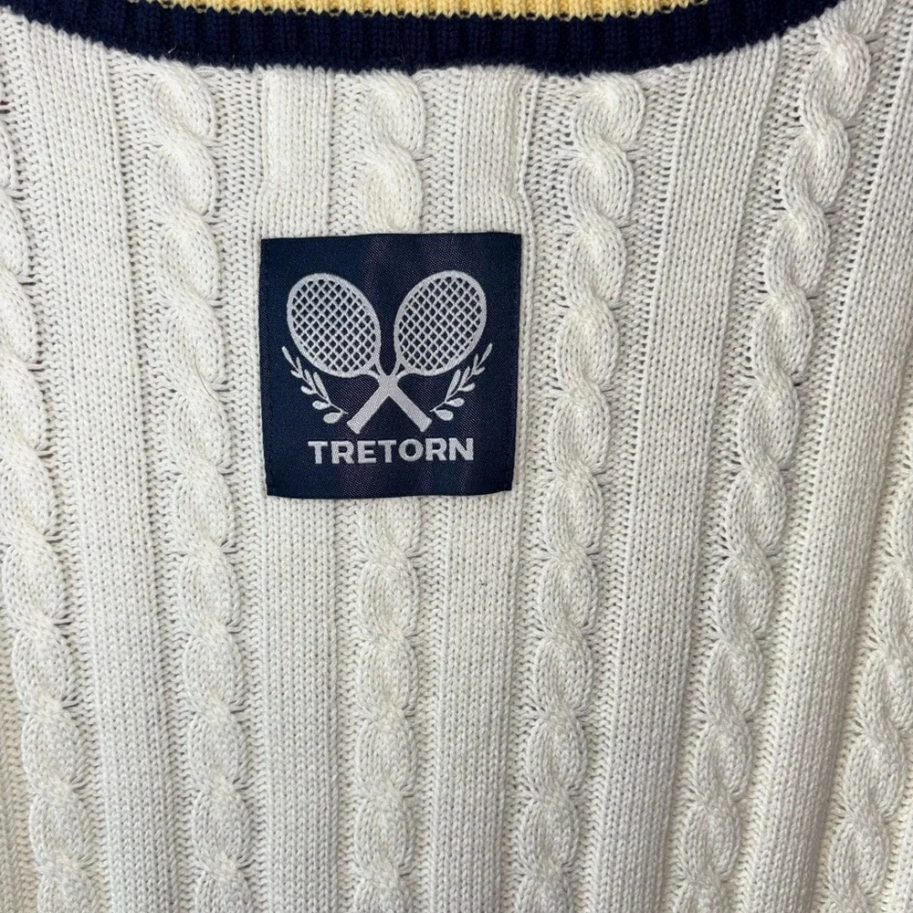 NWT Tretorn x Anthropologie Longline Short Sleeve Cardigan White Womens M Preppy - Picture 9 of 11